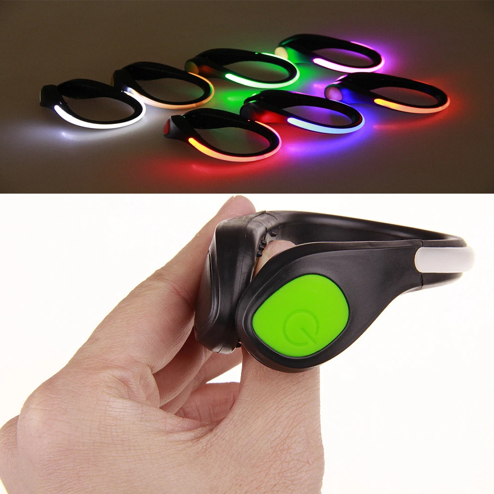 2pcs Outdoor Luminous Shoe Clips LED Sports Safety Night Running Warning Lamp Light