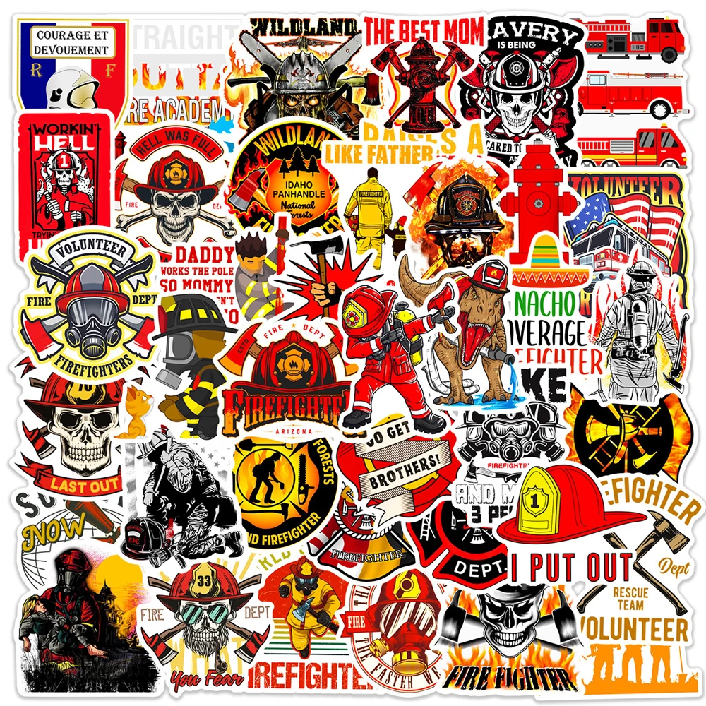 10/30/50pcs Firefighter Style Cartoon Stickers Brave Fireman Fire Trucks Decals for Phone Guitar Diary Sticker Kids Toys cartoon stickers decorative stickers self adhesive stickers custom stickers stationery stickers anime stickers paper stickers adhesive stickers decorative labels stickers animal stickers