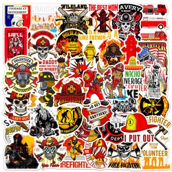 Firefighter Style Cartoon Sticker Set - Brave Fireman & Fire Truck Decals (50PCS)