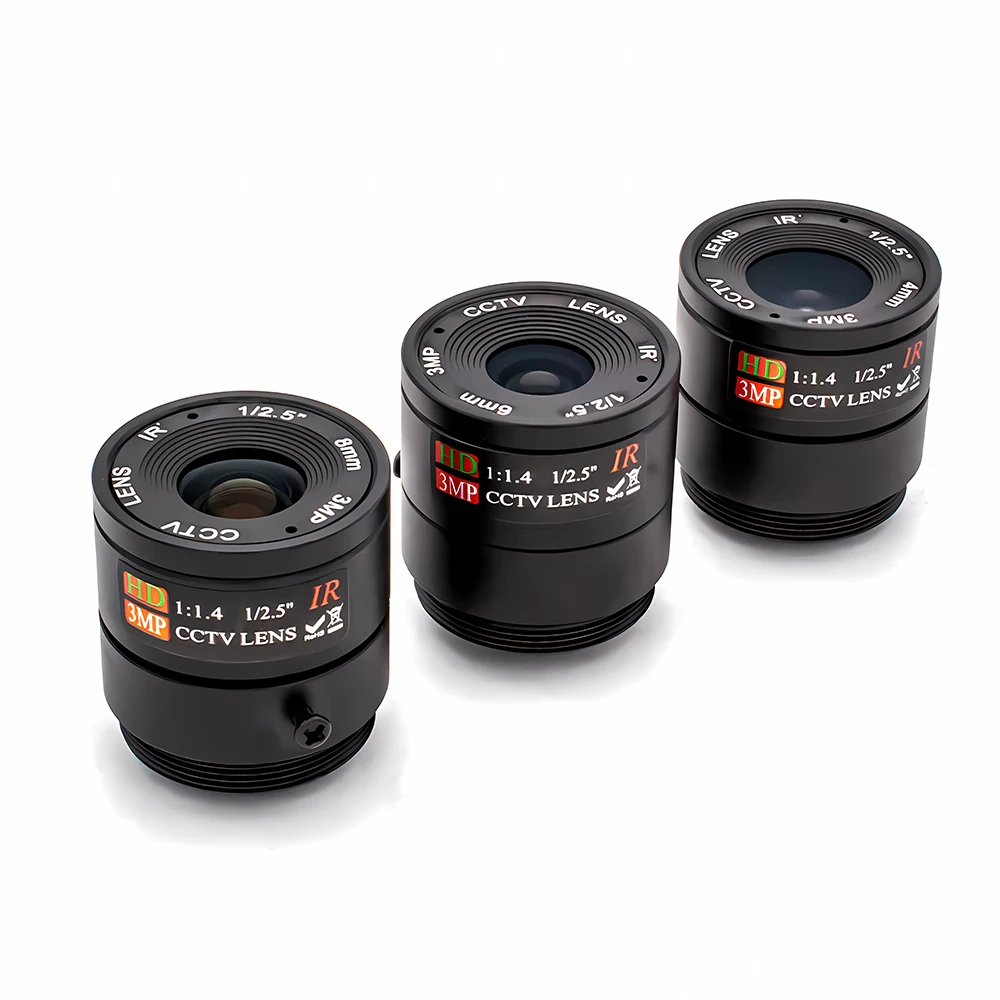 3MP 4/6/8mm CS Mount Lens 1/2.5 Inch Format F1.4 Aperture For Industrial Machine