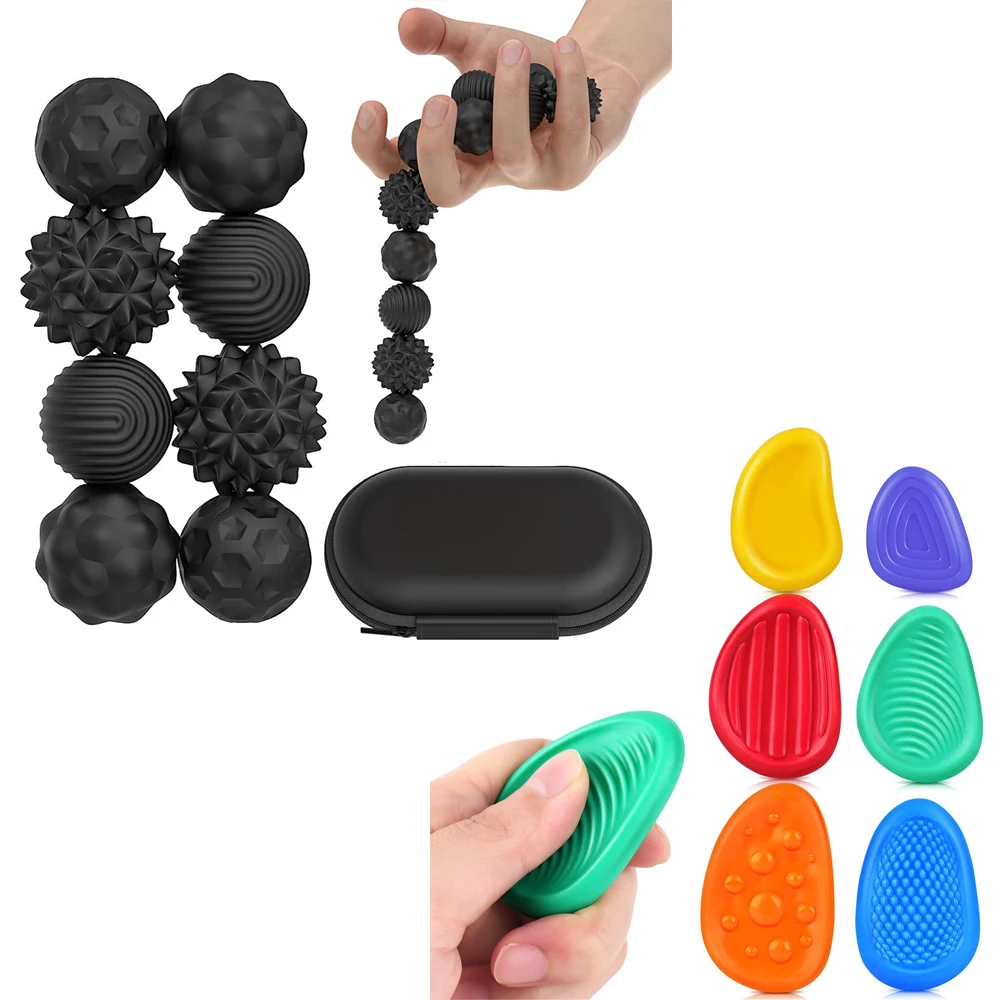 Magnetic Sensory Stress Relief Balls with Textured Silicone Shell