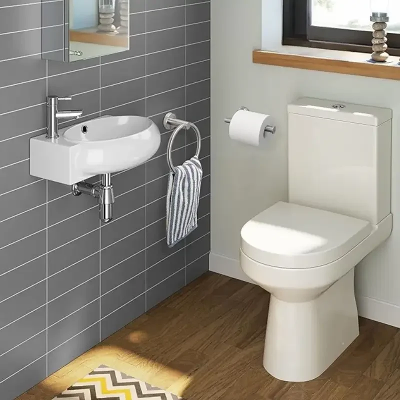 2Pcs Bathroom Hardware Set, Stainless Steel Bathroom Accessories Set Includes Towel Holder And Toilet Paper Holder-Saving Design