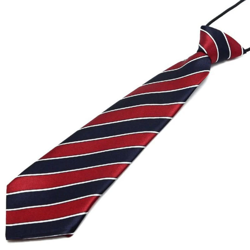 Pre-Tied Elastic Necktie Rainbow Stripes Leopard Print Boys Kids Imitation Silk Ties Stage Performance Party