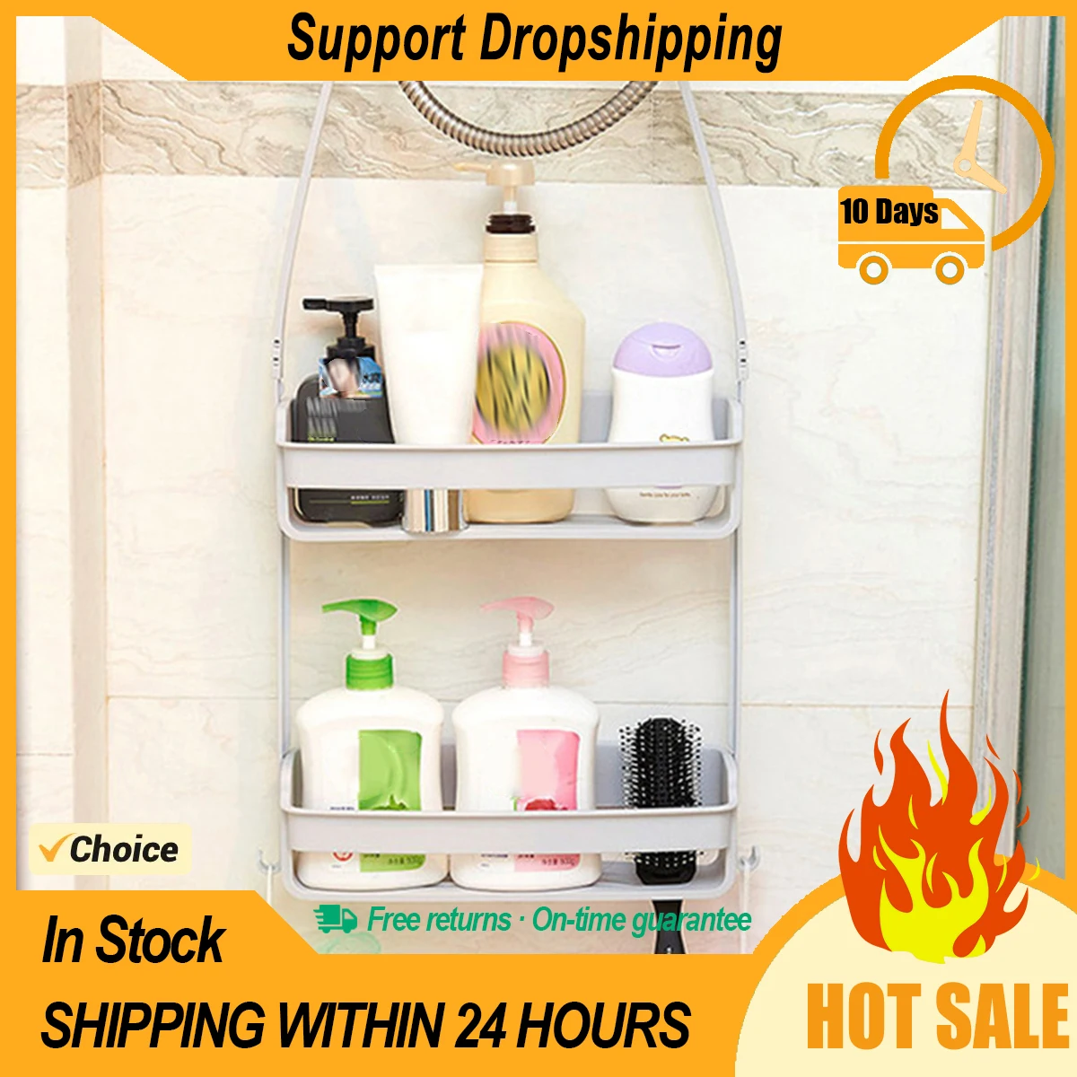 Bathroom Hanging Shower Caddy 2 Layers Shower Organizer Holder Bathroom Hanging Storage Rack for Shampoo accessories wall shelf organizer