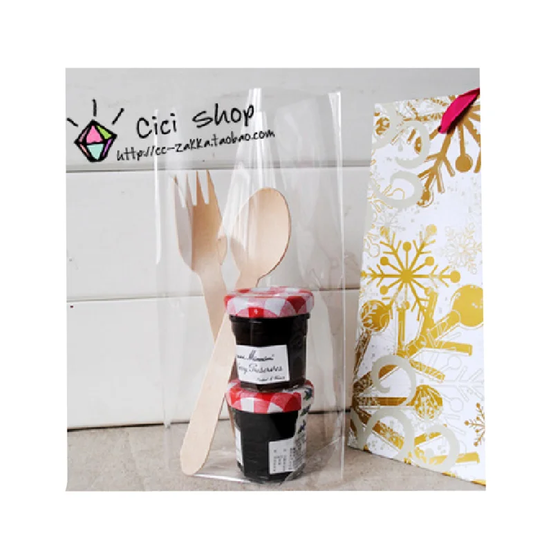 100 Pcs Clear Cello Cookie Bag,Plastic Stand Up Pouch,Gift Bakery