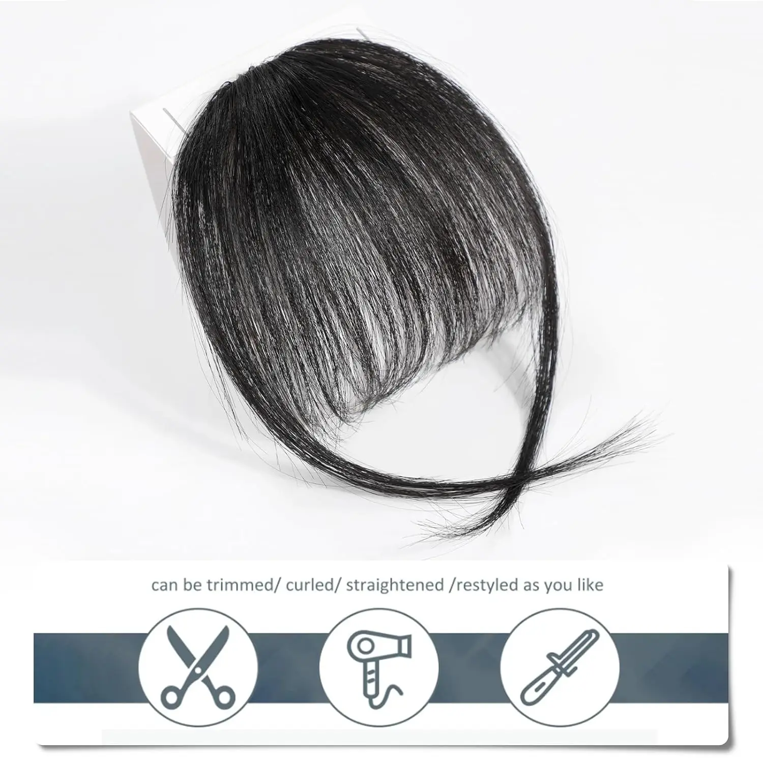Human Hair Bangs 100% Human Hair Wispy Bangs Hair Clip