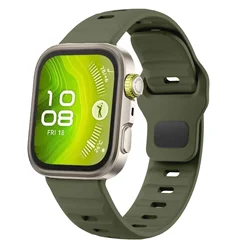 Wave Silicone Sport Strap Bracelet for Huawei Watch Fit Replacement Watchband (Army green)