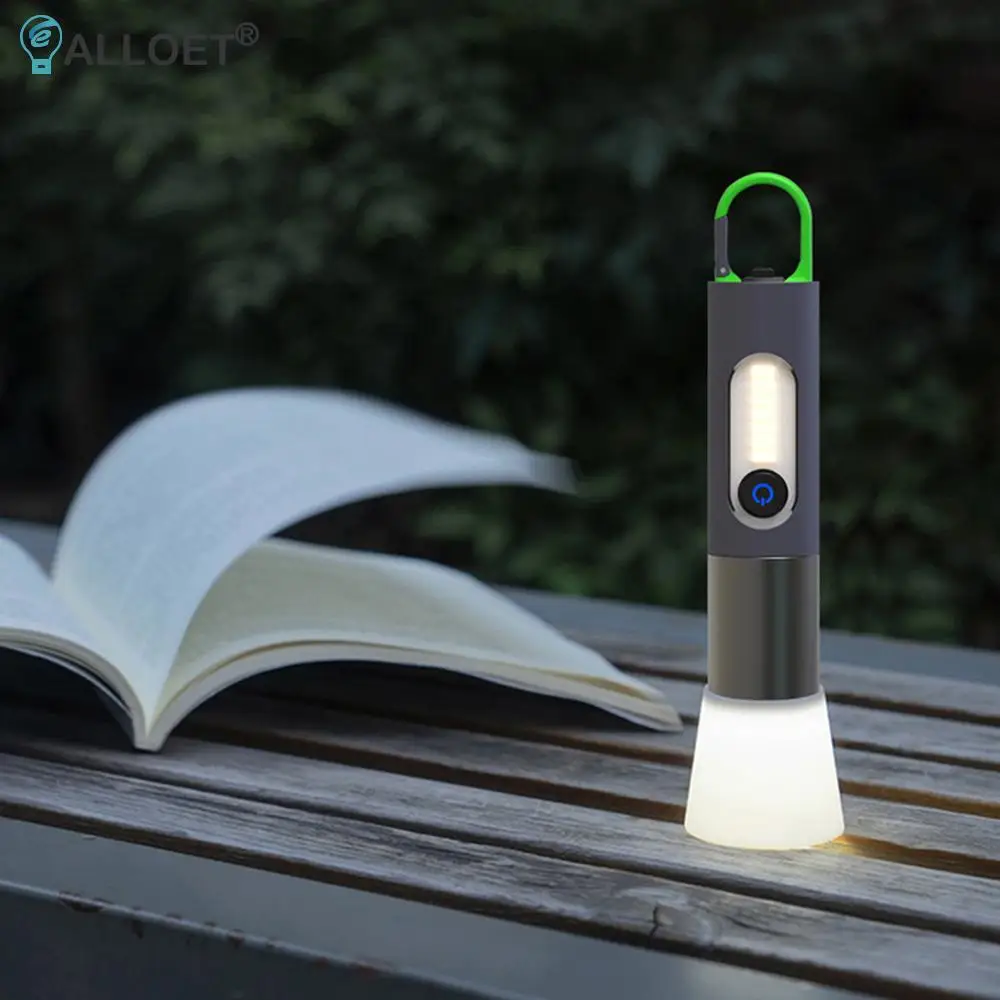램프갓이 있는 USB 키체인 토치 미니 소형 토치 라이트 4가지 모드 1200mAh 충전식 방수 야간 라이딩용 강력한 조명