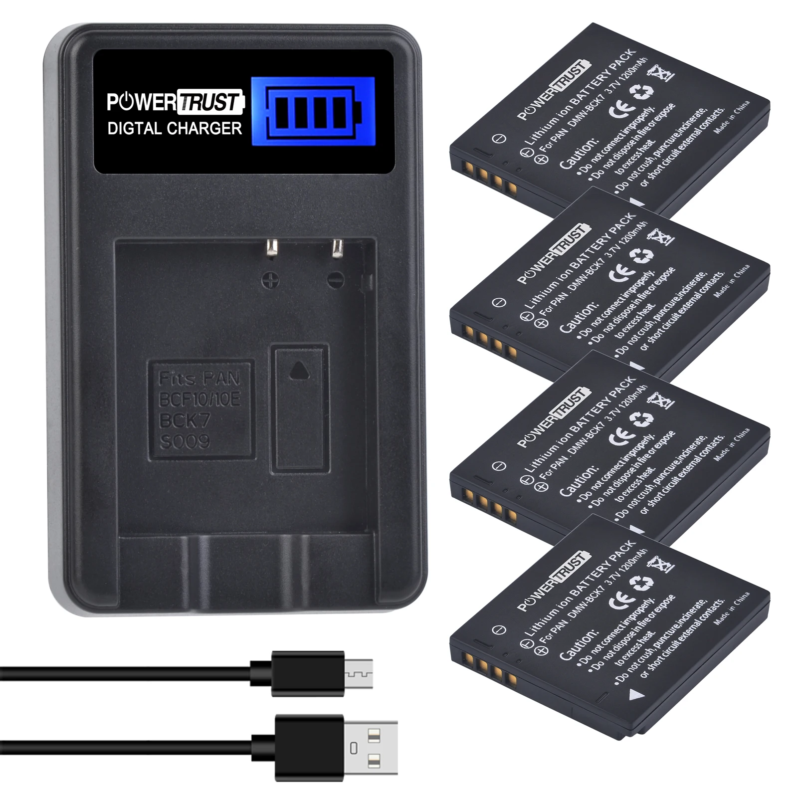 Dmw-Bck7 Dmw-Bck7E Batteria E Usb Lcd Caricabatterie Per Panasonic Lumix Dmc-Dmc-Ts30 Dmc-Fh25 Fh27 Fp5 Fp7 Fs16 Fs18 Fs22 Fs35 Bck7Pp
