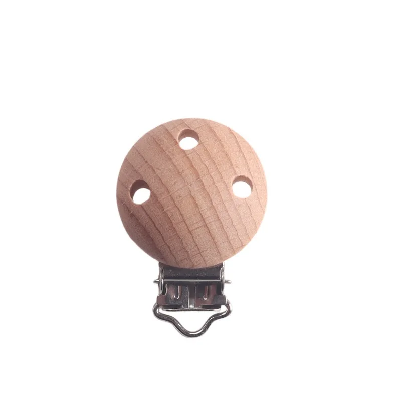 9 Teile/los 30mm Holz Schnuller Clip Buche Schnuller Clips Kautable Zahnen Diy Dummy Clip Kette Baby Beißring Pflege Zubehör – Detail 8
