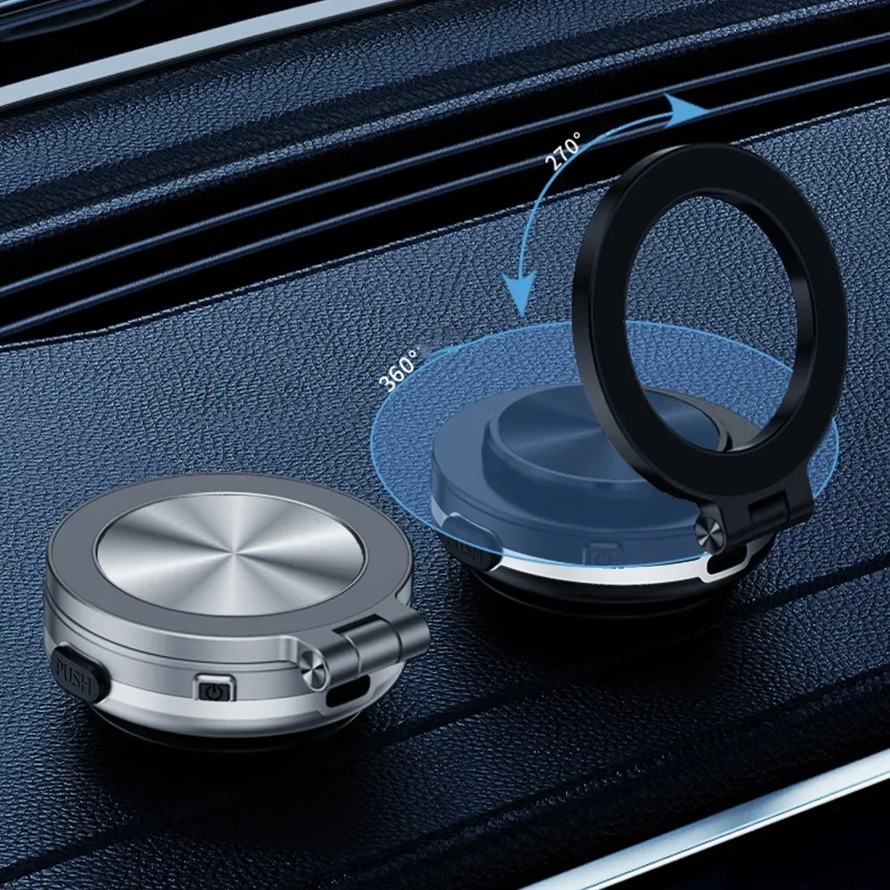 Magnetic Car Phone Holder 360&deg; Rotatable Intelligent Vacuum Adsorption Sucker Magnetic Bracket Car Windshield Hanging GPS Stand