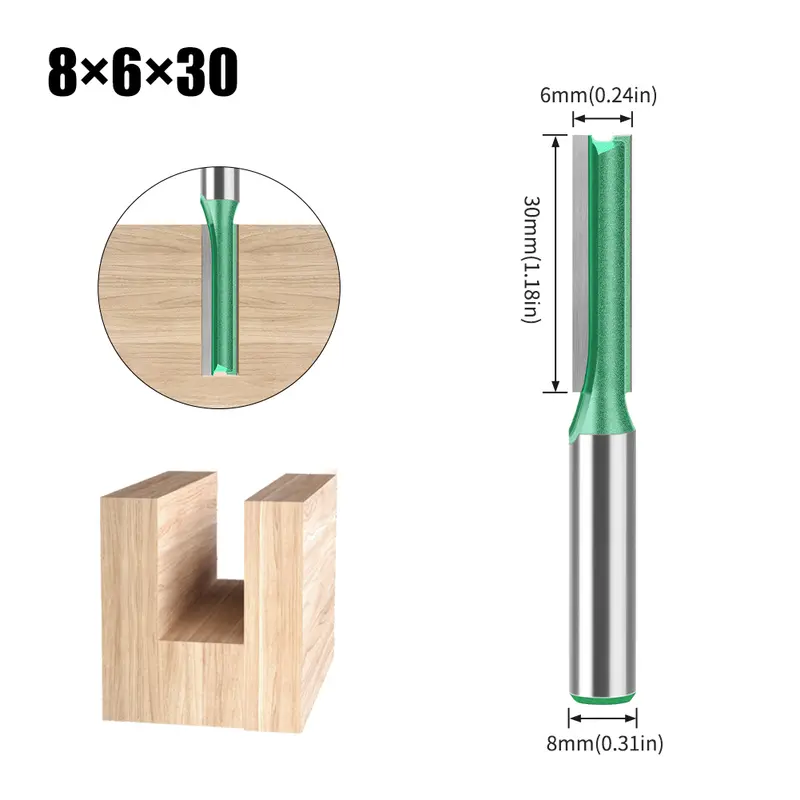 3mm-20mm Diameter 8mm Shank Straight Bit Tungsten Carbide Single Double Flute Router Bit Wood Milling Cutter For Woodwork Tool - Image 25