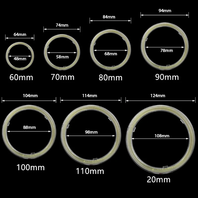 AYJERY DC COB   Ʈ   , ڵ Ϸ , 70mm, 60mm, 80mm, 90mm, 100mm, 110mm, 120mm, 9-30V, 1 