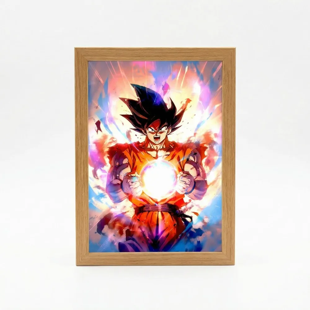 손오공 3D 아크릴 LED 조명 그림 액자 방 장식 침실 램프 장식 야간 조명 애니메이션 컬렉션 축제 선물