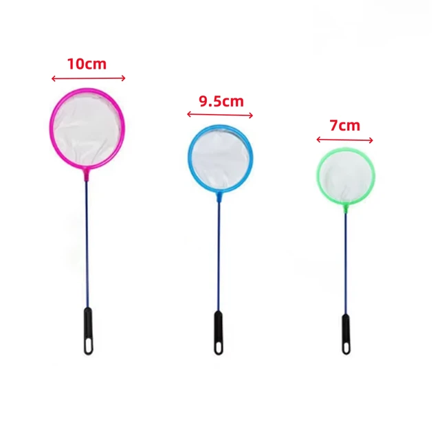 10Pcs Long Handle Portable Fish Net Diameter 7/9.5/10cm Round Aquarium Fish Tank Little Fish Shrimp Landing Net Cleaning Tool 4