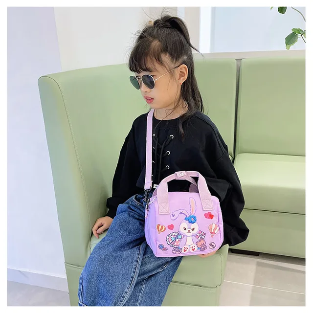 Disney Stellalou Donald Duck Duffy Cartoon Anime Cute Printed Canvas Bag Children School Outing Leisure Shoulder Bags for Girls 6