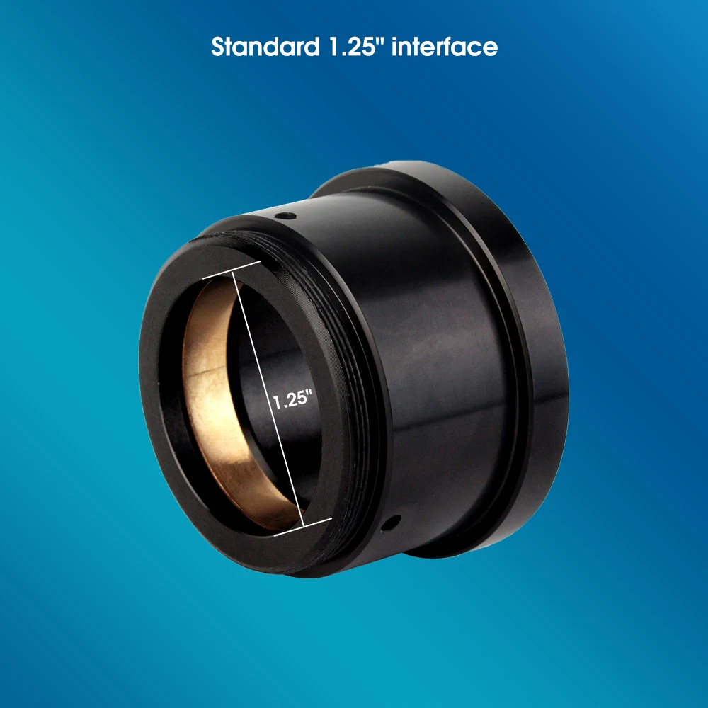 Adaptateur Télescope 2" (filetage M42) Vers 1,25" - Avec Bague De Compression - Noir