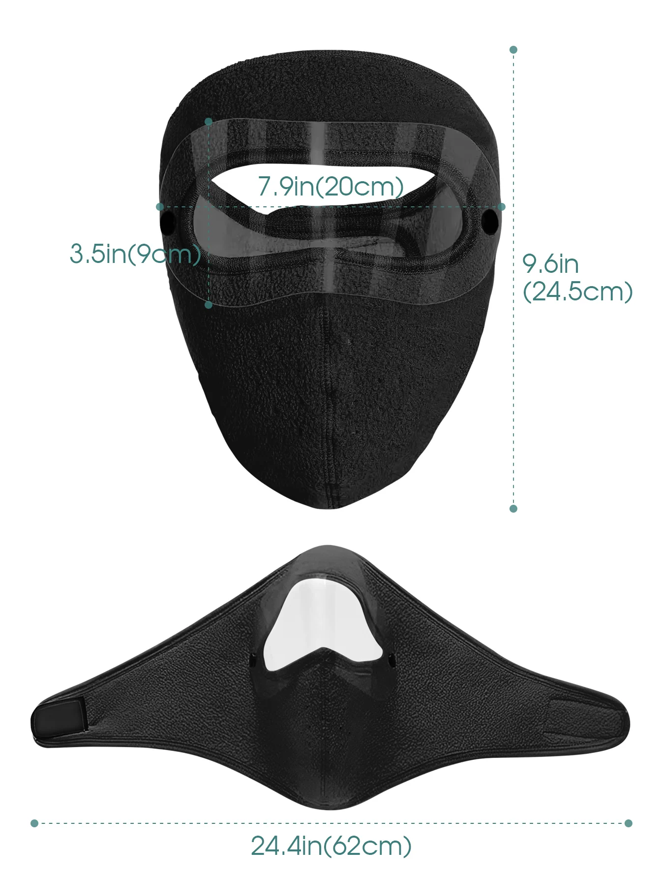 Winter Cycling Mask Fleece Thermal Windproof Full Face Mask Ski Fishing Headwear