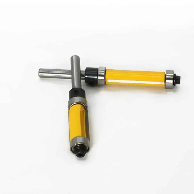 1Pcs 1/4 6mm Flush Trim Router Bit Top And Bottom Dual Bearing Bits CNC Milling Cutter For Wood Woodworking Trimming Cutters