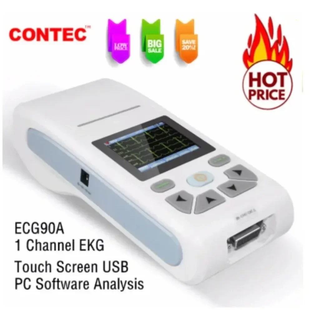 CONTEC 12-Channel ECG/EKG Machine Electrocardiograph, PC Software, Touch Screen ECG90A