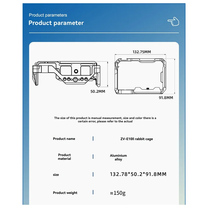 B29C- ZV-E10II 카메라 케이지  ZV-E10II 용 카메라 케이지  ZVE10II 용 퀵 릴리스 L 플레이트