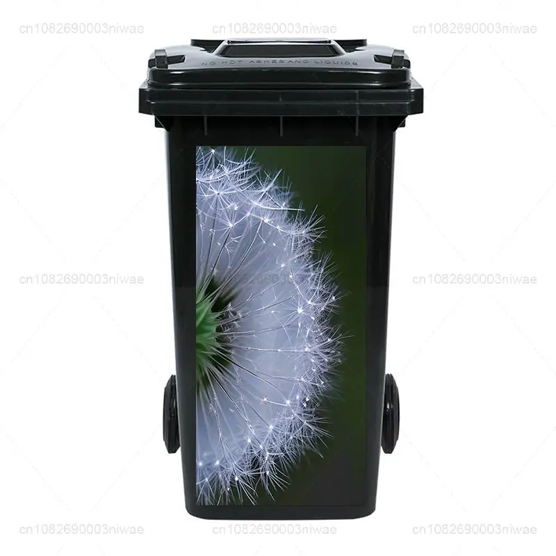 Creative Personalized Sunflower Plant Trash Can Wall PVC Waterproof Stickers trash can sticker,wall decal stickers