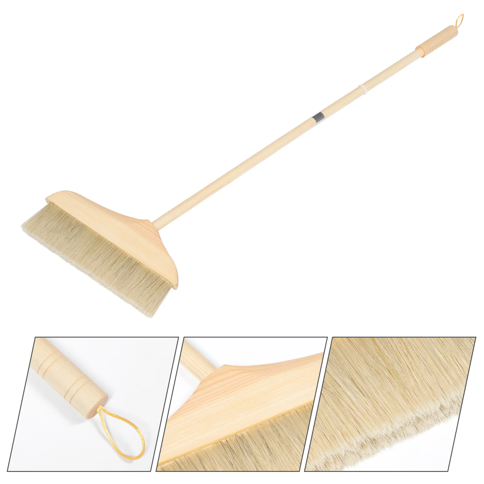 

Wooden Long Handle Broom Space Savers Collapsible Durable House Brooms for Sweeping Indoor Floor Cleaning Hardwood Floors
