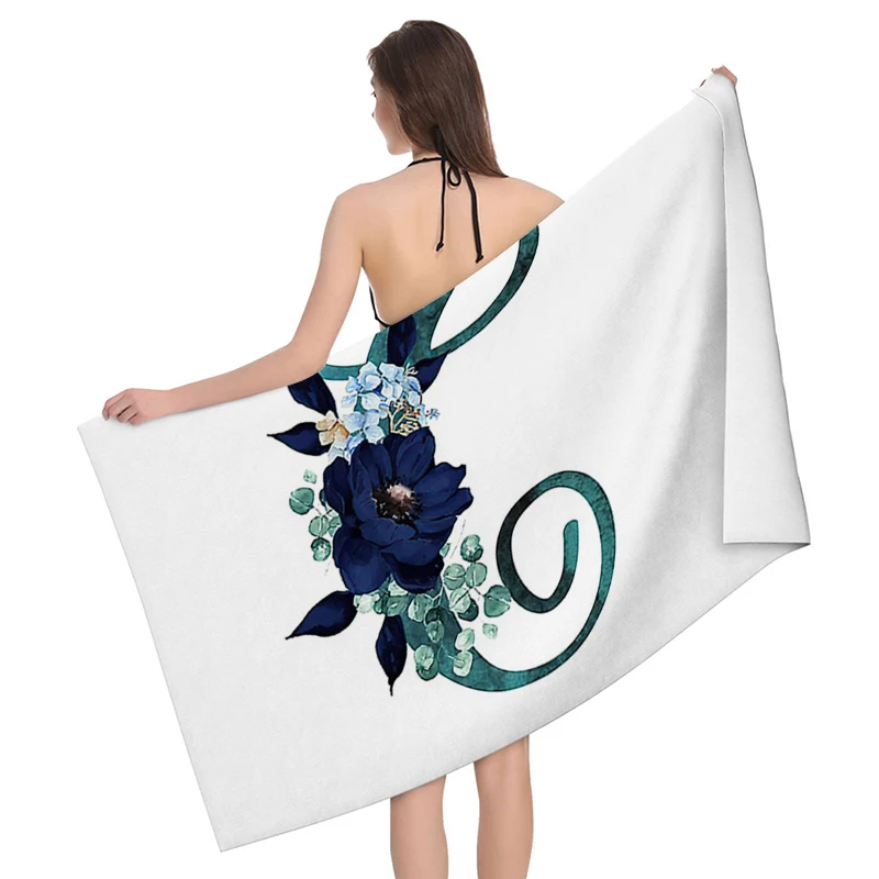 Home bath towels for the body towels bathroom letters and flower quick drying microfiber beach towel man and women large sports