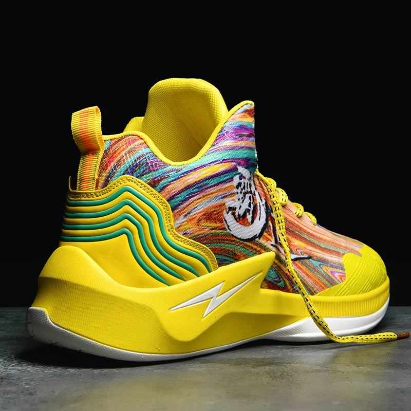 Yellow And Purple Mexican Baja Men's Sneakers
