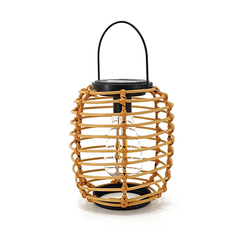 

Solar Rattan Hanging Light Iron Rattan Woven Solar Light Yard Decorative Hanging Light