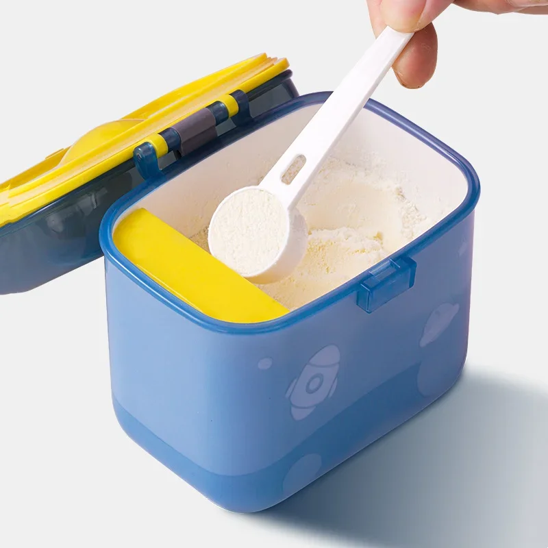 Portable Baby Food Storage Box Cartoon Infant Milk Powder Box Toddler Snack Container Sealing Cereal Storage Organizer