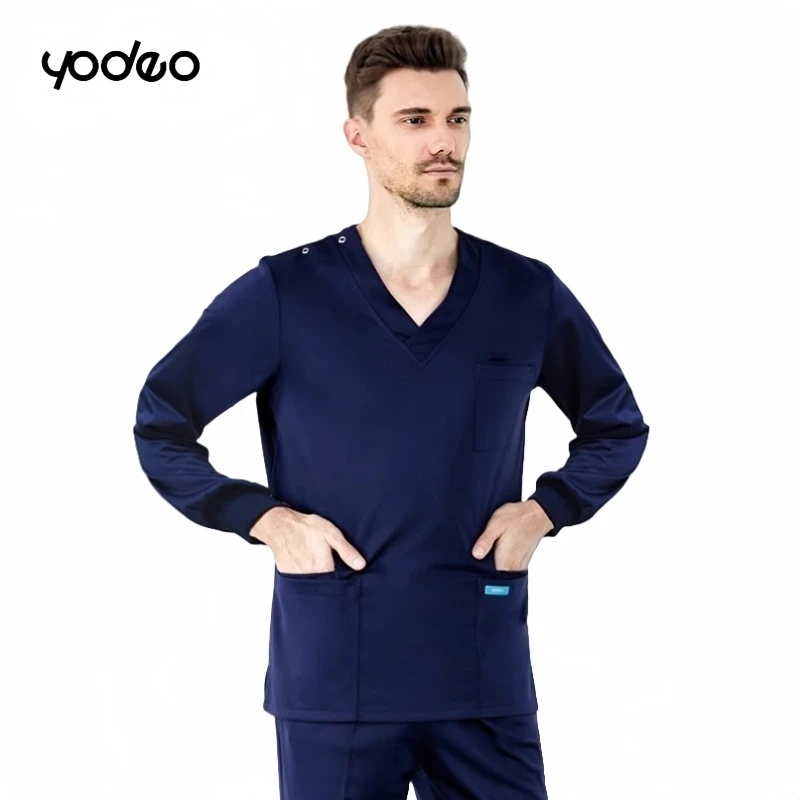 Anti static operating room brushing hand clothing short/long sleeved sets oral dental doctors' blue hand washing clothes
