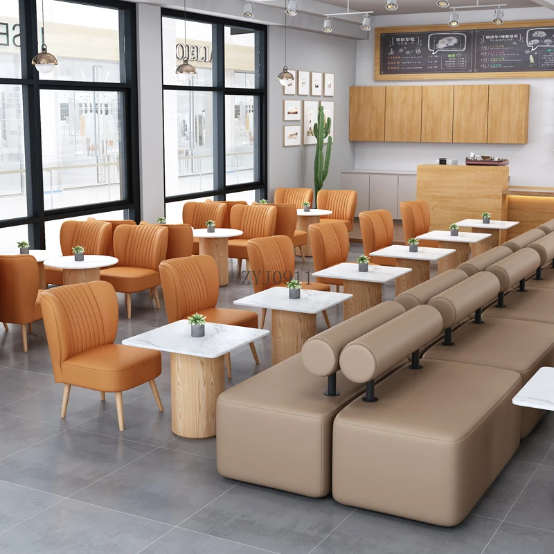 *Cafe milk tea shop cold drink dessert shop table and chair combination negotiation rest area leisure reception booth sofa