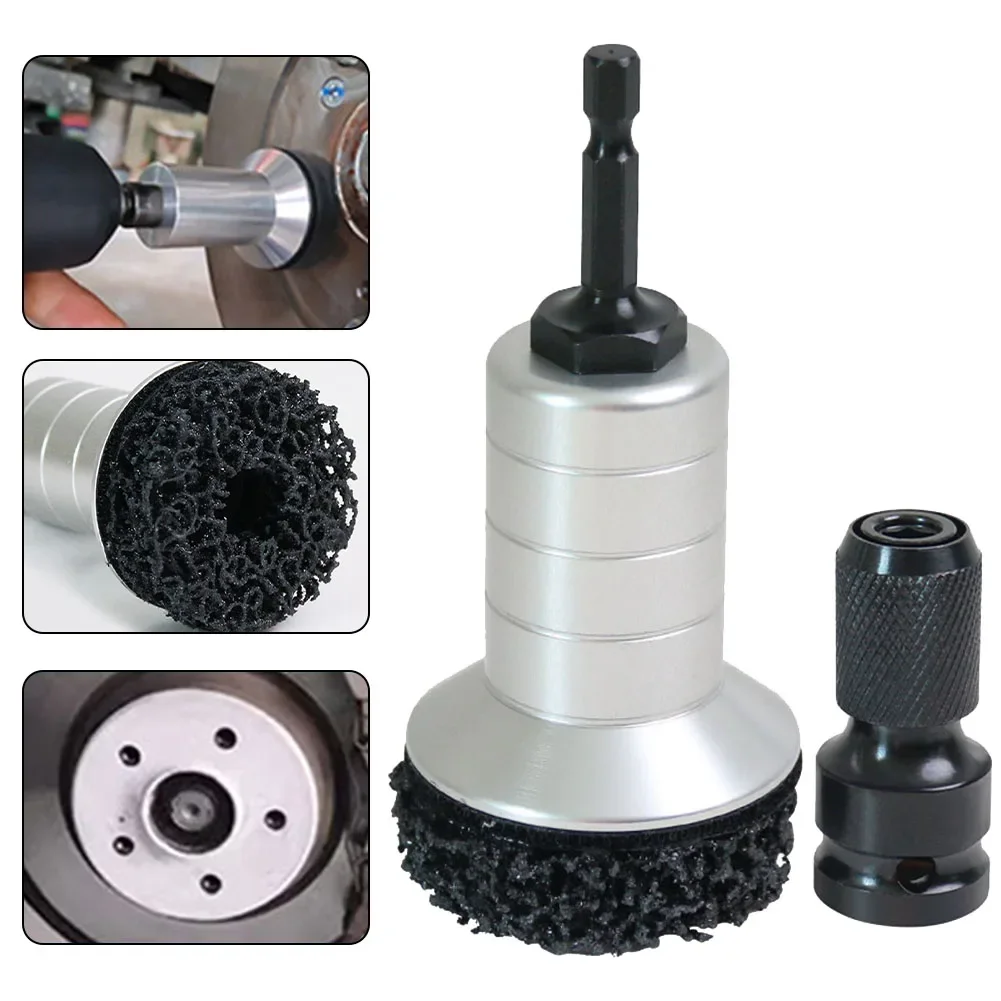 2pcs/set Car Hub Rust Remover Wheel Hub Shaft Head Rust Removal Cleaning Pad Holder Brake Disc Removal Tools