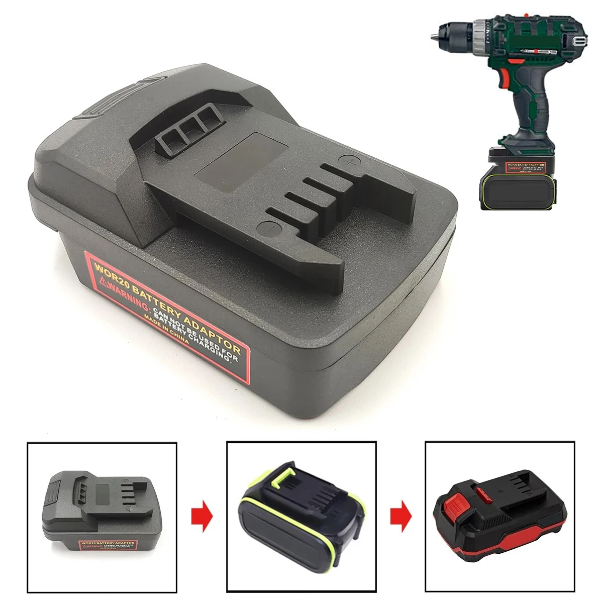 Adattatore Di Ricambio Per Batteria Al Litio Worx 5Pin 20V Convertita In Per Batteria Agli Ioni Di Litio Parkside 20V