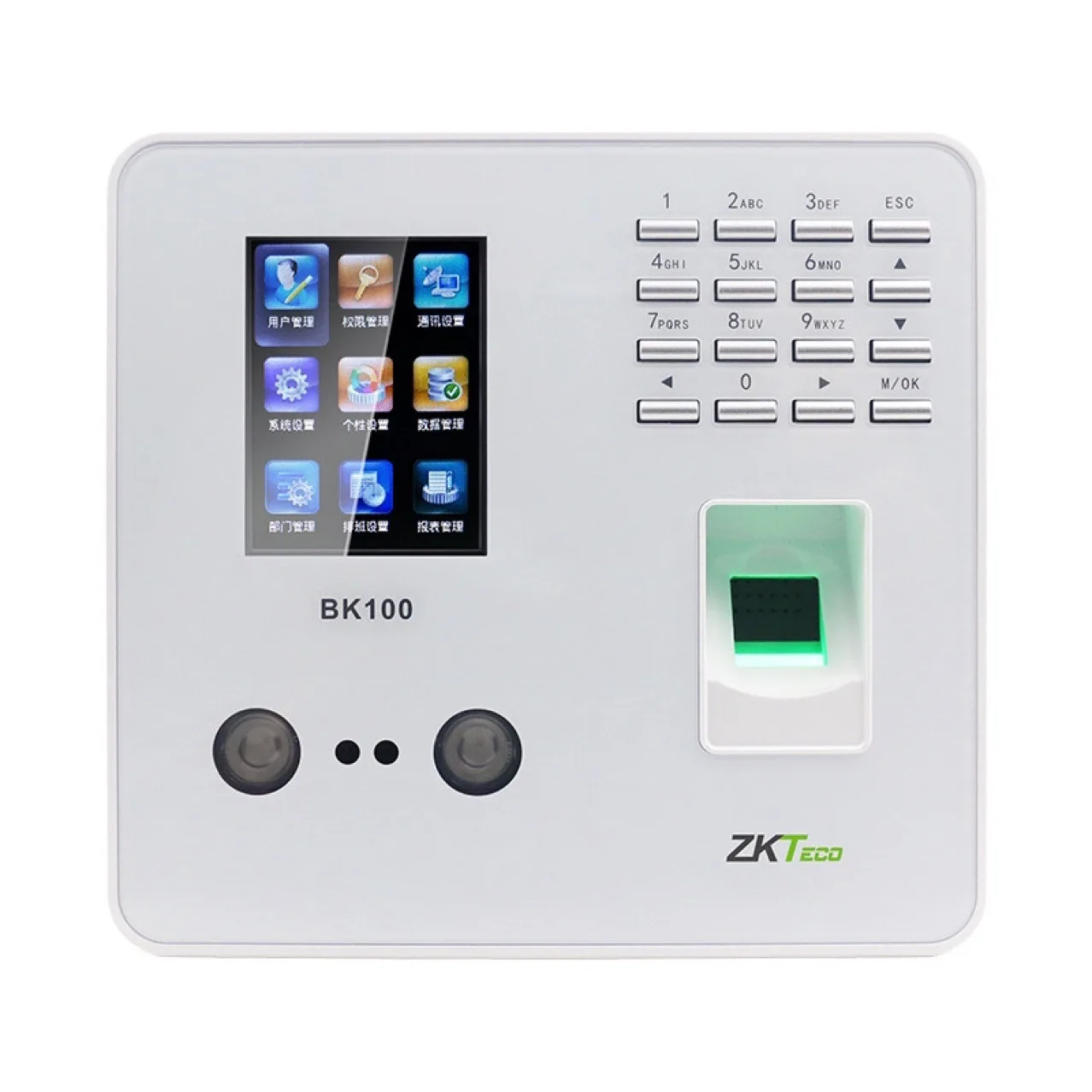 Entropy-based zktechBK100 facial recognition fingerprint password attendance clock in machine