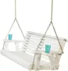 Amish Casual 4 Foot Roll Back Porch Swing Cup Holders Semi-Solid White Stain Amish Made in The USA From Treated Pine 700 Lb. 1