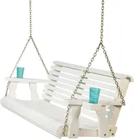 Amish Casual 4 Foot Roll Back Porch Swing Cup Holders Semi-Solid White Stain Amish Made in The USA From Treated Pine 700 Lb. 1