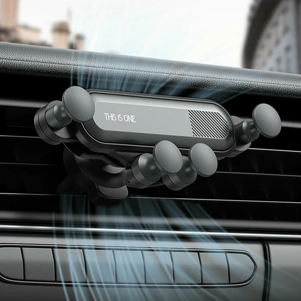 1pc Universal Gravity Car Mobile Phone Holder Ultra-thin & Scratch-resistant Air Vent Stand Cradle Mount Bracket For 4.7-6.5inch