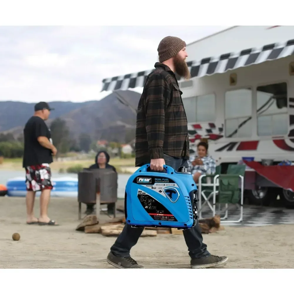 2,200W Portable Dual Fuel Quiet Inverter Generator with USB Outlet & Parallel Capability, CARB Compliant, PG2200BiS