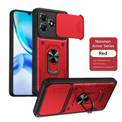 Custodia per telefono con armatura antiurto, protezione per fotocamera scorrevole e supporto a anello rotante a 360°