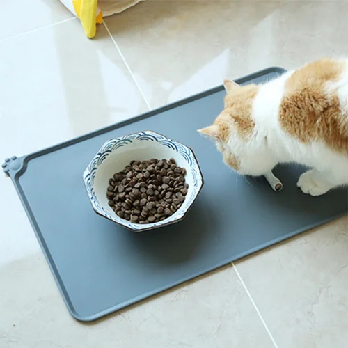 애완 동물 고양이 그릇 먹이 매트 높은 입술 실리콘 비 스틱 방수 개 먹이 패드 강아지 피더 트레이 물 쿠션 플레이스 매트, 애완동물 먹이 그릇 음식 매트 4