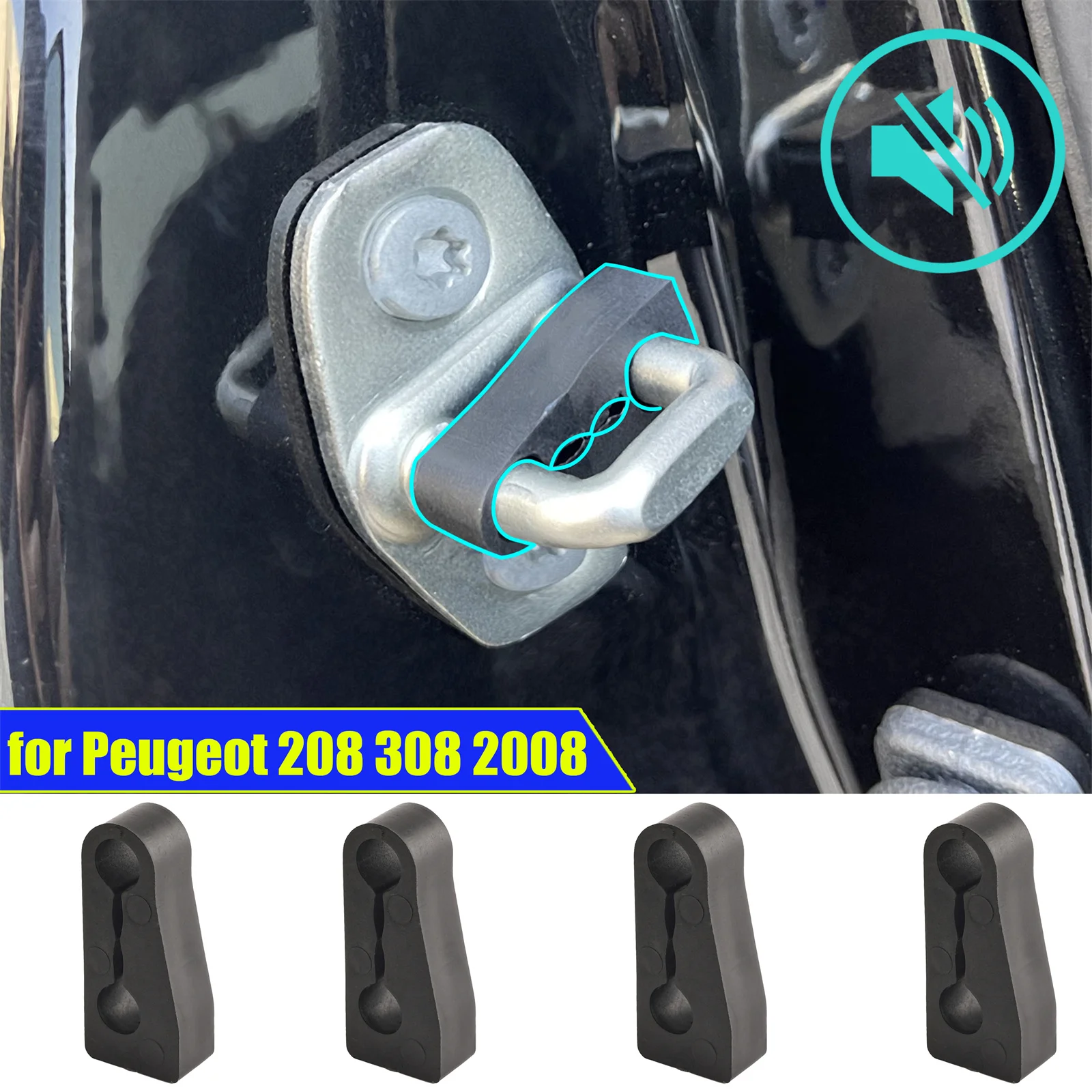 

Sound Damper Door Lock Buffer For Peugeot 208 308 508 2008 3008 5008 Partner Rattling STOP Soundproof Screaks Deaf Seal