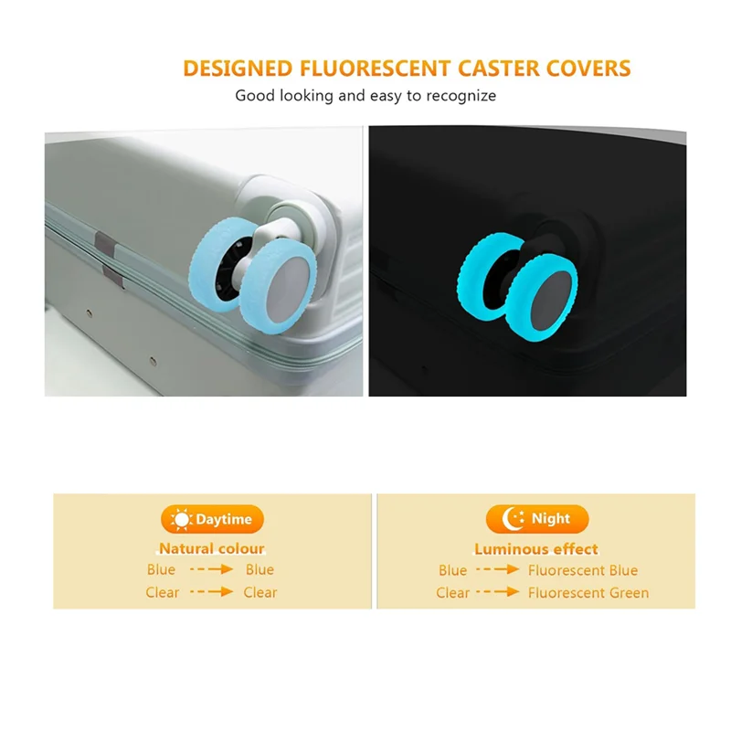 ABHI-8Pcs Suitcases Wheel Covers,Silicone Luggage Compartment Wheel Cover For Most 8 Spinner Wheels
