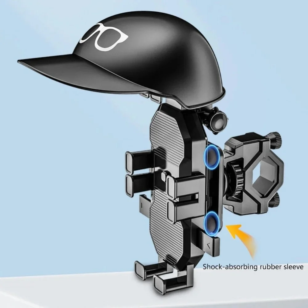 Motorcycle Handle Mount Rainproof Small Helmet Rider Motorcycle Mobile Phone Holder Sunshade Portable Mini Parasol Phone Support