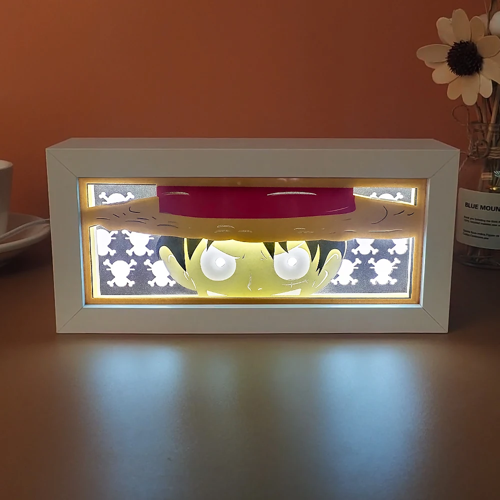Anime Light Box Eyes 3D Paper Cut Kids Night Light Shadow Box Led Room Light Anime Lamp For Children\'S Room Desk Light Kids Gift