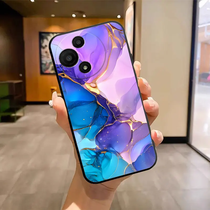 Luxury Silicone Soft Phone Case with Butterfly Marble Print Pattern
