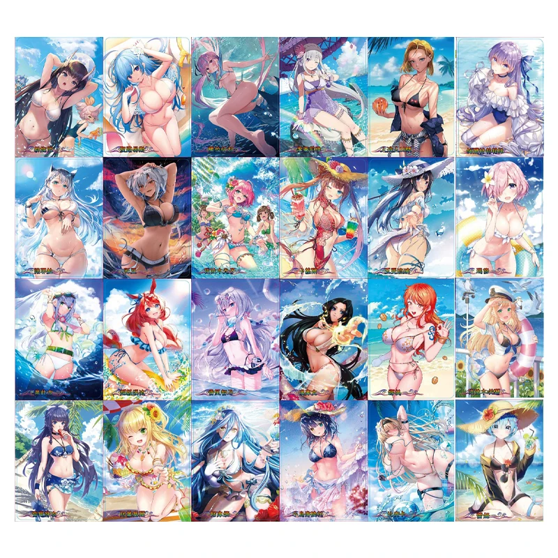 

Goddess Story Beach Party Boa Hancock Rem Nami Joan of Arc Swimsuit Girl Collection Card Game Heroine Color Flash Card Gift Toy