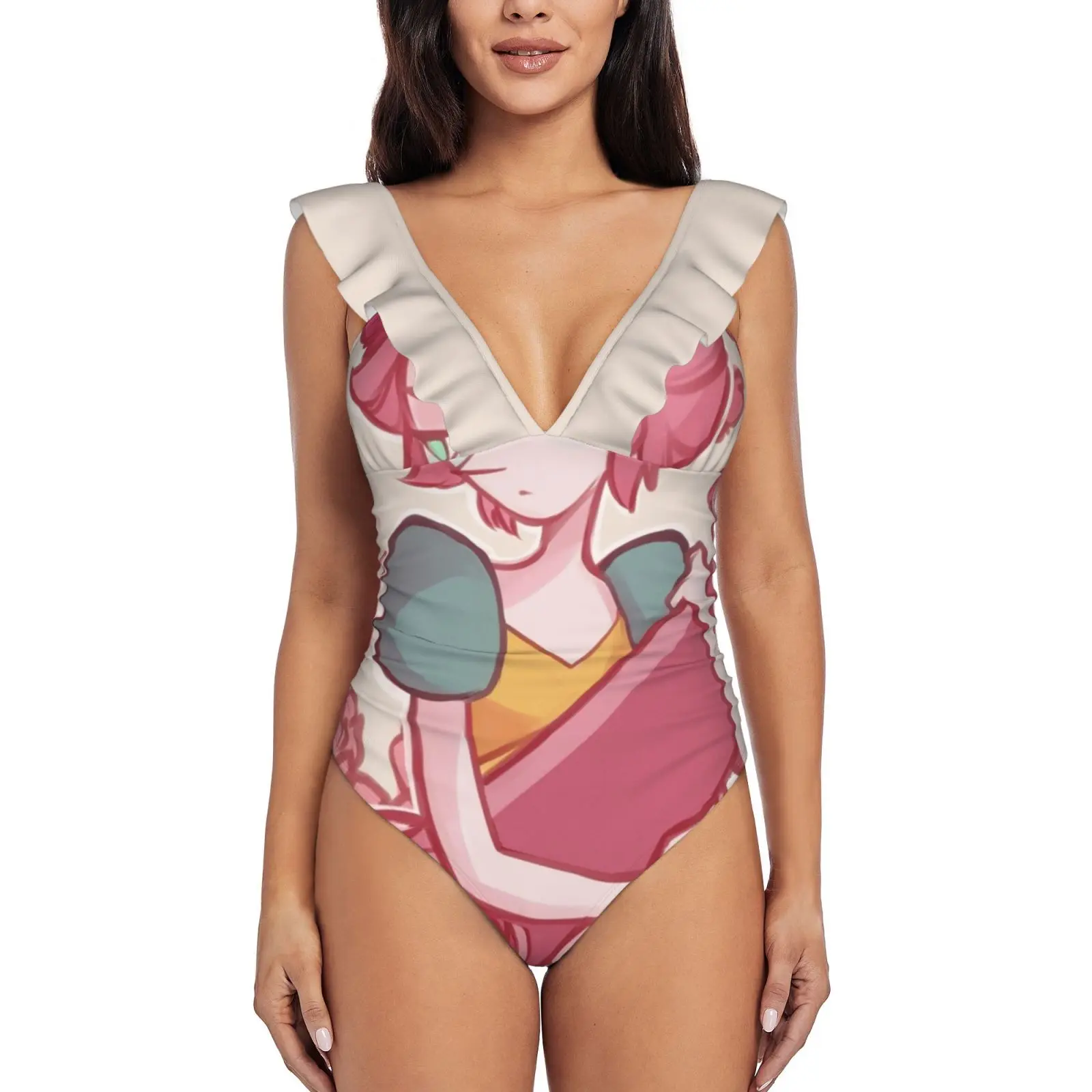 

My Diamond Ruffle Swimsuit Women'S Swimwear Monokini Beachwear Bathing Suits Pearl Steven Universe