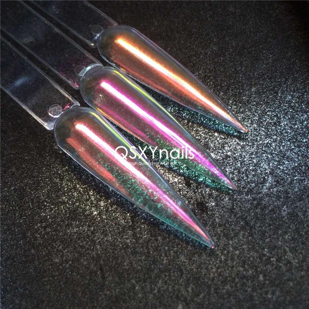 0.5g High Gloss Orange/Red/Pink Aurora Powder Mirror Chrome Pigment Mermaid Nail Art Smooth Rubbing Glitter for Gel Polish